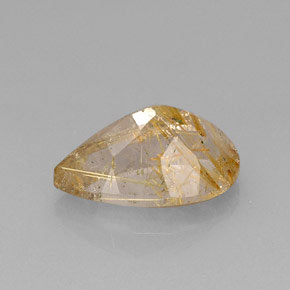 Rutile Quartz Gemstone in 15 x 11 mm Size for Sale, Rutile Quartz Stone in Colorless Golden Color