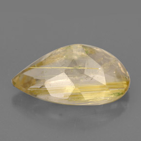 Rutile Quartz Gemstone in 18 x 11 mm Size for Sale, Rutile Quartz Stone in Colorless Golden Color
