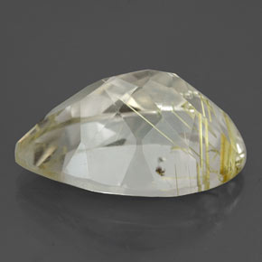 Rutile Quartz Gemstone in 17.8 x 10.9 mm Size for Sale, Rutile Quartz Stone in Colorless Golden Color