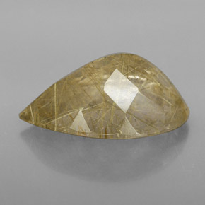 Rutile Quartz Gemstone in 17.8 x 10.8 mm Size for Sale, Rutile Quartz Stone in Colorless Golden Color