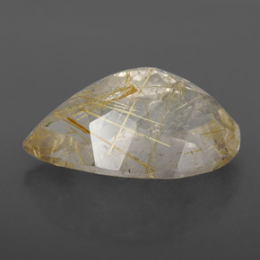 Rutile Quartz Gemstone in 17.7 x 11 mm Size for Sale, Rutile Quartz Stone in Colorless Golden Color