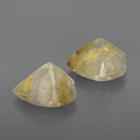 Rutile Quartz Gemstone in 10 x 10 mm (calibrated) Size for Sale, Rutile Quartz Stone in Colorless Golden Color