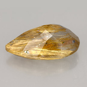 Rutile Quartz Gemstone in 18.1 x 11 mm Size for Sale, Rutile Quartz Stone in Colorless Golden Color