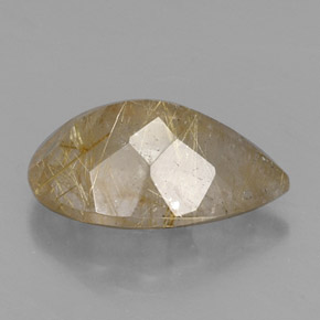 Rutile Quartz Gemstone in 17.9 x 11 mm Size for Sale, Rutile Quartz Stone in Colorless Golden Color