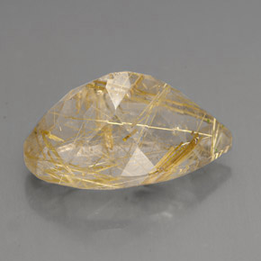 Rutile Quartz Gemstone in 18 x 11 mm Size for Sale, Rutile Quartz Stone in Colorless Golden Color