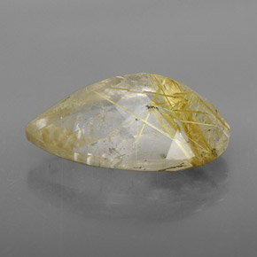 Rutile Quartz Gemstone in 17.8 x 10.8 mm Size for Sale, Rutile Quartz Stone in Colorless Golden Color
