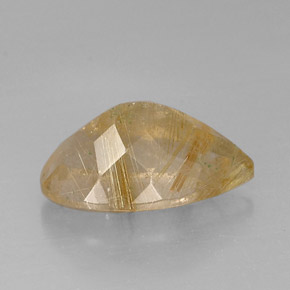 Rutile Quartz Gemstone in 18.1 x 10.9 mm Size for Sale, Rutile Quartz Stone in Colorless Golden Color