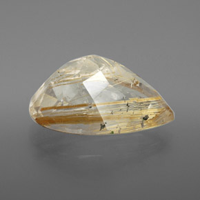 Rutile Quartz Gemstone in 17.6 x 11 mm Size for Sale, Rutile Quartz Stone in Colorless Golden Color