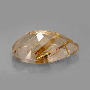 Rutile Quartz Gemstone in 17.8 x 10.9 mm Size for Sale, Rutile Quartz Stone in Colorless Golden Color