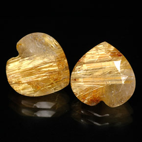 6.07 ct Yellow Rutile Quartz Stone, Natural Rutile Quartz in Heart Concave Cut Shape for Sale