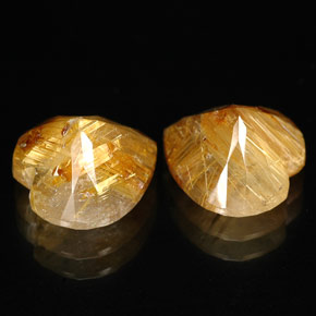 Rutile Quartz Gemstone in 10 x 10 mm (calibrated) Size for Sale, Rutile Quartz Stone in Colorless Golden Color