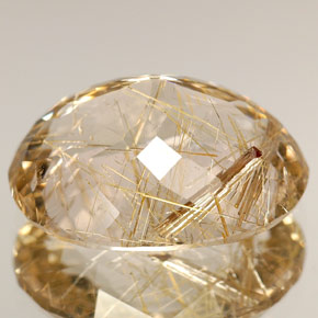 Rutile Quartz Gemstone in 16 x 12 mm (calibrated) Size for Sale, Rutile Quartz Stone in Colorless Golden Color