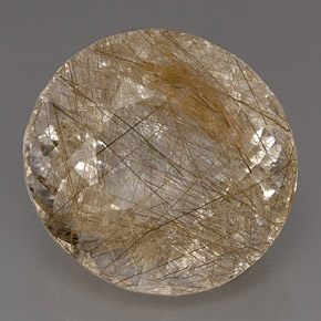17.81 ct Yellow Rutile Quartz Gemstone, Rutile Quartz Gem in Oval Facet Shape for Sale.