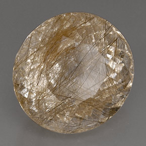 17.81 ct Yellow Rutile Quartz Stone, Natural Rutile Quartz in Oval Facet Shape for Sale