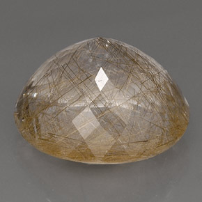 Rutile Quartz Gemstone in 17.6 x 16.4 mm Size for Sale, Rutile Quartz Stone in Colorless Golden Color