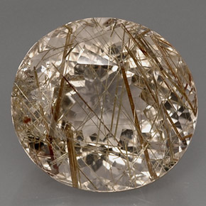 16.59 ct Yellow Rutile Quartz Gemstone, Rutile Quartz Gem in Oval Facet Shape for Sale.