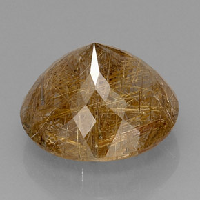 Rutile Quartz Gemstone in 16.7 mm Size for Sale, Rutile Quartz Stone in Colorless Golden Color