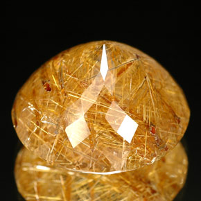 Rutile Quartz Gemstone in 17.4 mm Size for Sale, Rutile Quartz Stone in Colorless Golden Color