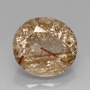 18.09 ct Yellow Rutile Quartz Gemstone, Rutile Quartz Gem in Oval Facet Shape for Sale.