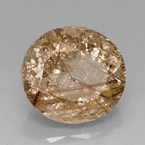 18.09 ct Yellow Rutile Quartz Stone, Natural Rutile Quartz in Oval Facet Shape for Sale