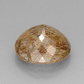 Rutile Quartz Gemstone in 17.9 x 16.4 mm Size for Sale, Rutile Quartz Stone in Colorless Golden Color