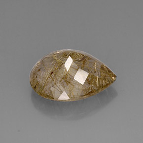 Rutile Quartz Gemstone in 19.9 x 16 mm Size for Sale, Rutile Quartz Stone in Colorless Golden Color