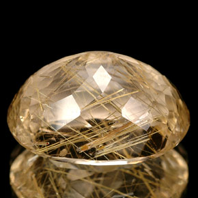 Rutile Quartz Gemstone in 18.3 x 13.7 mm Size for Sale, Rutile Quartz Stone in Colorless Golden Color