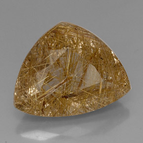 21.78 ct Yellow Rutile Quartz Gemstone, Rutile Quartz Gem in Trillion Facet Shape for Sale.