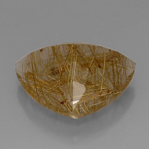 Rutile Quartz Gemstone in 22.1 x 17.5 mm Size for Sale, Rutile Quartz Stone in Colorless Golden Color