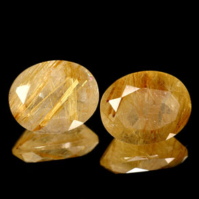 5.19 ct Yellow Rutile Quartz Gemstone, Rutile Quartz Gem in Oval Facet Shape for Sale.