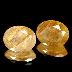 5.19 ct Yellow Rutile Quartz Stone, Natural Rutile Quartz in Oval Facet Shape for Sale