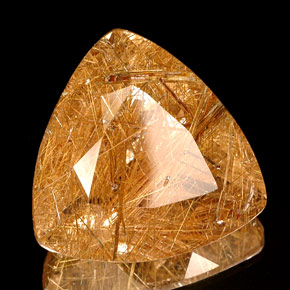 41.54 ct Yellow Rutile Quartz Stone, Natural Rutile Quartz in Trillion Facet Shape for Sale