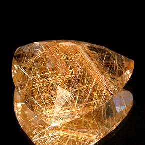 Rutile Quartz Gemstone in 25.4 x 25.7 mm Size for Sale, Rutile Quartz Stone in Colorless Golden Color