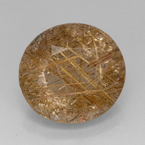 28.74 ct Yellow Rutile Quartz Gemstone, Rutile Quartz Gem in Oval Facet Shape for Sale.