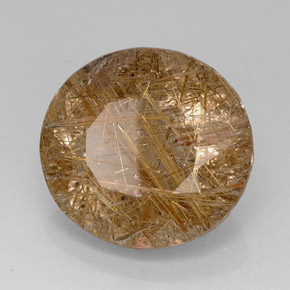 28.74 ct Yellow Rutile Quartz Stone, Natural Rutile Quartz in Oval Facet Shape for Sale