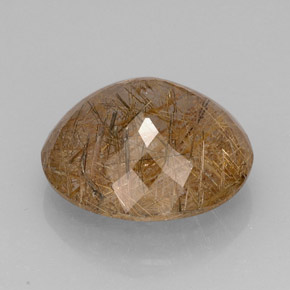 Rutile Quartz Gemstone in 21.5 x 20.1 mm Size for Sale, Rutile Quartz Stone in Colorless Golden Color