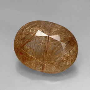 44.51 ct Yellow Rutile Quartz Gemstone, Rutile Quartz Gem in Oval Facet Shape for Sale.