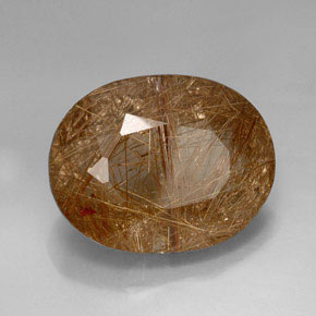 44.51 ct Yellow Rutile Quartz Stone, Natural Rutile Quartz in Oval Facet Shape for Sale