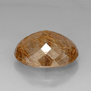 Rutile Quartz Gemstone in 26.5 x 20.8 mm Size for Sale, Rutile Quartz Stone in Colorless Golden Color