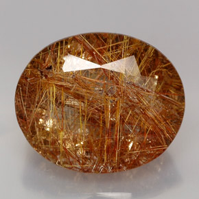 38.00 ct Yellow Rutile Quartz Gemstone, Rutile Quartz Gem in Oval Facet Shape for Sale.