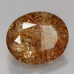 38.00 ct Yellow Rutile Quartz Stone, Natural Rutile Quartz in Oval Facet Shape for Sale