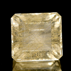 8.70 ct Yellow Rutile Quartz Gemstone, Rutile Quartz Gem in Octagon / Scissor Cut Shape for Sale.
