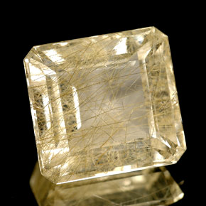 8.70 ct Yellow Rutile Quartz Stone, Natural Rutile Quartz in Octagon / Scissor Cut Shape for Sale