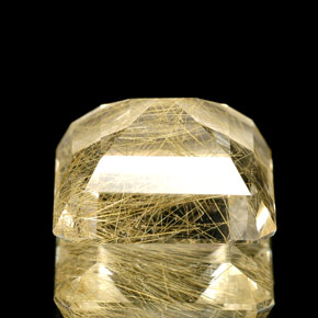 Rutile Quartz Gemstone in 13 x 12.2 mm Size for Sale, Rutile Quartz Stone in Colorless Golden Color