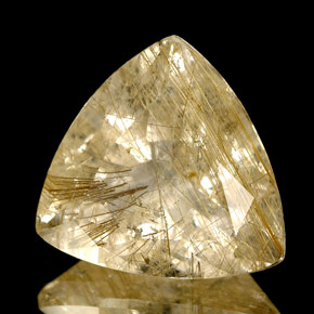 6.72 ct Yellow Rutile Quartz Stone, Natural Rutile Quartz in Trillion Facet Shape for Sale