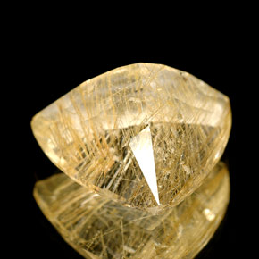 Rutile Quartz Gemstone in 13.7 x 13.2 mm Size for Sale, Rutile Quartz Stone in Colorless Golden Color