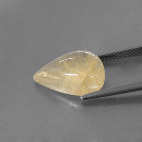 Rutile Quartz Gemstone in 15.1 x 10.8 mm Size for Sale, Rutile Quartz Stone in Colorless Golden Color