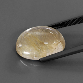 Rutile Quartz Gemstone in 18 x 13 mm (calibrated) Size for Sale, Rutile Quartz Stone in Colorless Golden Color