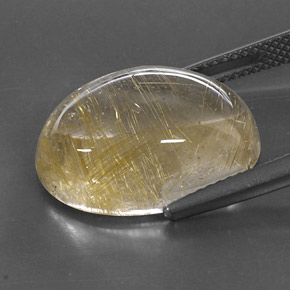 Rutile Quartz Gemstone in 18 x 13 mm (calibrated) Size for Sale, Rutile Quartz Stone in Colorless Golden Color