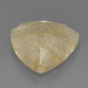 Rutile Quartz Gemstone in 19 x 18.8 mm Size for Sale, Rutile Quartz Stone in Colorless Golden Color